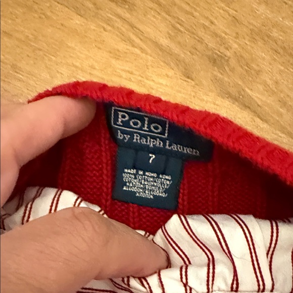 Boys Sz 7 Ralph Lauren Red Sweater Vest with Striped Shirt and Gymboree Pants - Picture 12 of 15